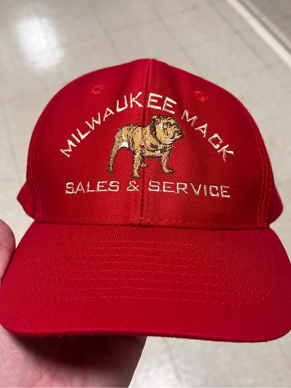 Vintage 90’s Mack Trucking SnapBack Hat Red - Milwaukee Wisconsin